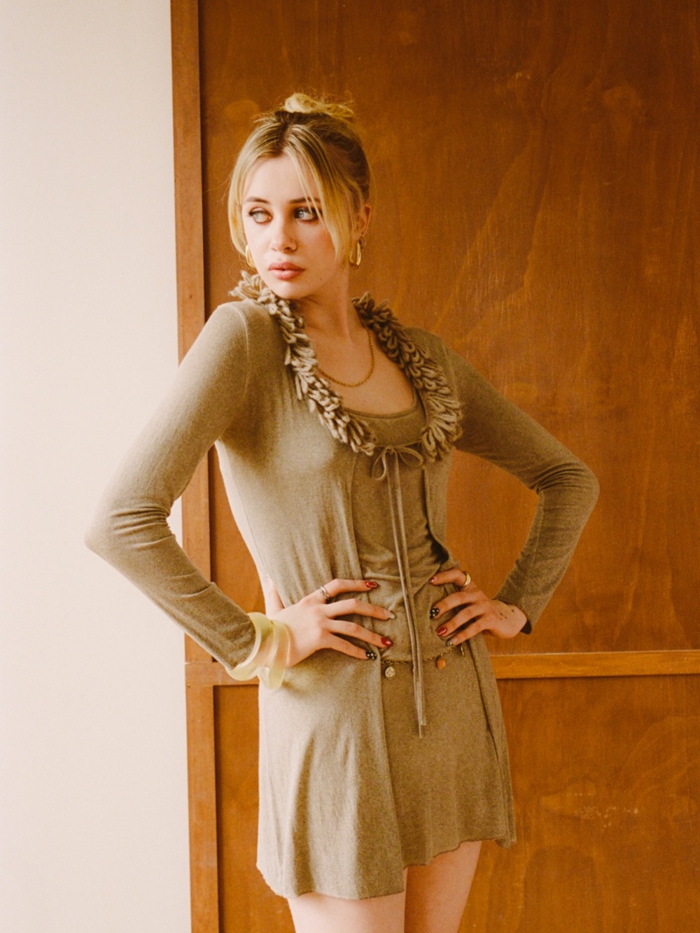 90’s super soft matching set: mini dress and cardigan - Picture 6 of 6